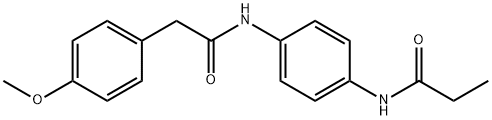 N-(4-{[2-(4-methoxyphenyl)acetyl]amino}phenyl)propanamide Struktur