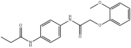 N-(4-{[2-(2-methoxyphenoxy)acetyl]amino}phenyl)propanamide Struktur