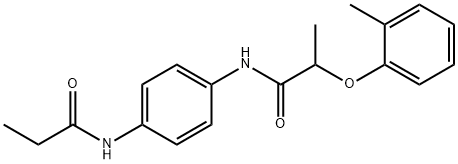 2-(2-methylphenoxy)-N-[4-(propionylamino)phenyl]propanamide Struktur