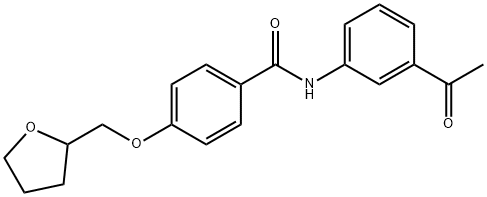 N-(3-acetylphenyl)-4-(tetrahydro-2-furanylmethoxy)benzamide Struktur