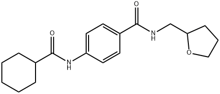 4-[(cyclohexylcarbonyl)amino]-N-(tetrahydro-2-furanylmethyl)benzamide Struktur