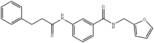 N-(2-furylmethyl)-3-[(3-phenylpropanoyl)amino]benzamide Struktur