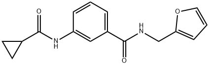 3-[(cyclopropylcarbonyl)amino]-N-(2-furylmethyl)benzamide Struktur