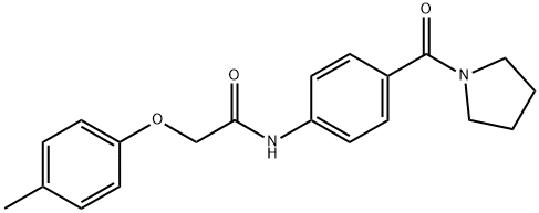 2-(4-methylphenoxy)-N-[4-(1-pyrrolidinylcarbonyl)phenyl]acetamide Struktur