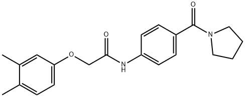 2-(3,4-dimethylphenoxy)-N-[4-(1-pyrrolidinylcarbonyl)phenyl]acetamide Struktur