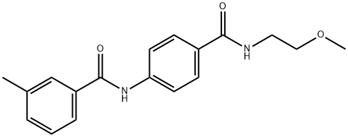 N-(4-{[(2-methoxyethyl)amino]carbonyl}phenyl)-3-methylbenzamide Struktur