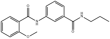 2-methoxy-N-{3-[(propylamino)carbonyl]phenyl}benzamide Struktur