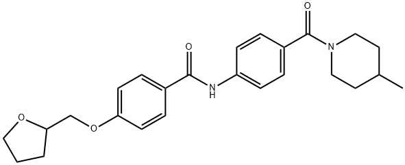 N-{4-[(4-methyl-1-piperidinyl)carbonyl]phenyl}-4-(tetrahydro-2-furanylmethoxy)benzamide Struktur