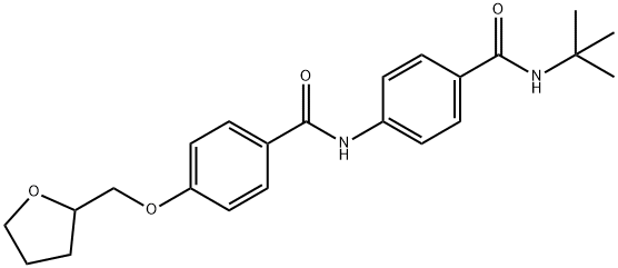 N-{4-[(tert-butylamino)carbonyl]phenyl}-4-(tetrahydro-2-furanylmethoxy)benzamide Struktur