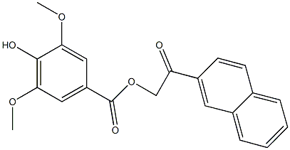 2-(2-naphthyl)-2-oxoethyl 4-hydroxy-3,5-dimethoxybenzoate Struktur