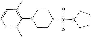 1-(2,6-dimethylphenyl)-4-(1-pyrrolidinylsulfonyl)piperazine Struktur