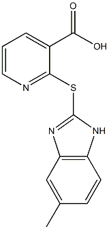 2-[(5-methyl-1H-benzimidazol-2-yl)sulfanyl]nicotinic acid Struktur