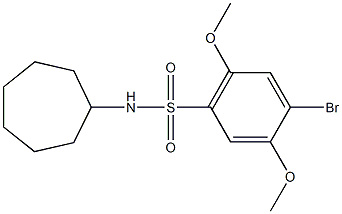 4-bromo-N-cycloheptyl-2,5-dimethoxybenzenesulfonamide Struktur