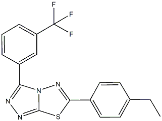 6-(4-ethylphenyl)-3-[3-(trifluoromethyl)phenyl][1,2,4]triazolo[3,4-b][1,3,4]thiadiazole Struktur