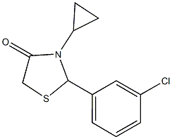 2-(3-chlorophenyl)-3-cyclopropyl-1,3-thiazolidin-4-one Struktur