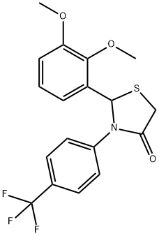 2-(2,3-dimethoxyphenyl)-3-[4-(trifluoromethyl)phenyl]-1,3-thiazolidin-4-one Struktur