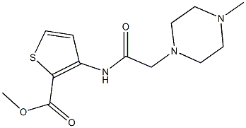 methyl 3-{[(4-methyl-1-piperazinyl)acetyl]amino}-2-thiophenecarboxylate Struktur