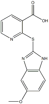 2-[(5-methoxy-1H-benzimidazol-2-yl)sulfanyl]nicotinic acid Struktur