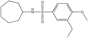 N-cycloheptyl-3-ethyl-4-methoxybenzenesulfonamide Struktur