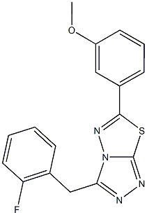 3-[3-(2-fluorobenzyl)[1,2,4]triazolo[3,4-b][1,3,4]thiadiazol-6-yl]phenyl methyl ether Struktur