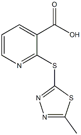 2-[(5-methyl-1,3,4-thiadiazol-2-yl)sulfanyl]nicotinic acid Struktur