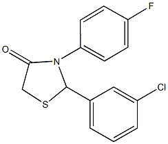 2-(3-chlorophenyl)-3-(4-fluorophenyl)-1,3-thiazolidin-4-one Struktur