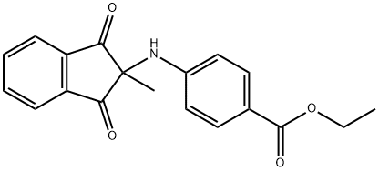 ethyl 4-[(2-methyl-1,3-dioxo-2,3-dihydro-1H-inden-2-yl)amino]benzoate Struktur