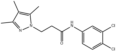 N-(3,4-dichlorophenyl)-3-(3,4,5-trimethyl-1H-pyrazol-1-yl)propanamide Struktur