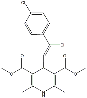 dimethyl 4-[2-chloro-2-(4-chlorophenyl)vinyl]-2,6-dimethyl-1,4-dihydro-3,5-pyridinedicarboxylate Struktur