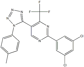 2-(3,5-dichlorophenyl)-5-[1-(4-methylphenyl)-1H-tetraazol-5-yl]-4-(trifluoromethyl)pyrimidine Struktur