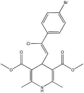 dimethyl 4-[2-(4-bromophenyl)-2-chlorovinyl]-2,6-dimethyl-1,4-dihydro-3,5-pyridinedicarboxylate Struktur