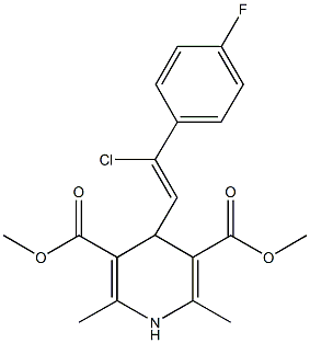 dimethyl 4-[2-chloro-2-(4-fluorophenyl)vinyl]-2,6-dimethyl-1,4-dihydro-3,5-pyridinedicarboxylate Struktur