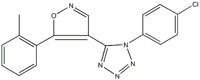 1-(4-chlorophenyl)-5-[5-(2-methylphenyl)-4-isoxazolyl]-1H-tetraazole Struktur