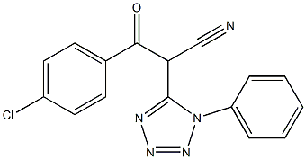 3-(4-chlorophenyl)-3-oxo-2-(1-phenyl-1H-tetraazol-5-yl)propanenitrile Struktur