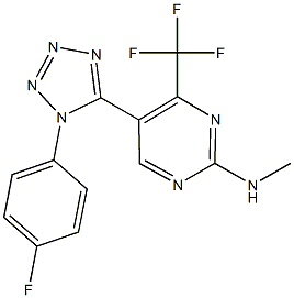 N-[5-[1-(4-fluorophenyl)-1H-tetraazol-5-yl]-4-(trifluoromethyl)-2-pyrimidinyl]-N-methylamine Struktur