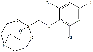 1-[(2,4,6-trichlorophenoxy)methyl]-2,8,9-trioxa-5-aza-1-silabicyclo[3.3.3]undecane Struktur