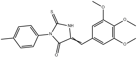 3-(4-methylphenyl)-2-thioxo-5-(3,4,5-trimethoxybenzylidene)-4-imidazolidinone Struktur