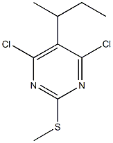 5-sec-butyl-4,6-dichloro-2-(methylsulfanyl)pyrimidine Struktur