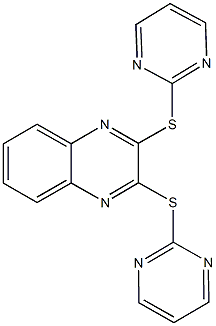 2,3-bis(2-pyrimidinylsulfanyl)quinoxaline Struktur