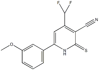 4-(difluoromethyl)-6-(3-methoxyphenyl)-2-thioxo-1,2-dihydro-3-pyridinecarbonitrile Struktur