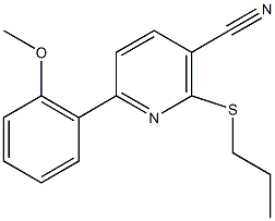 6-(2-methoxyphenyl)-2-(propylsulfanyl)nicotinonitrile Struktur