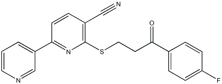 3-cyano-2-{[3-(4-fluorophenyl)-3-oxopropyl]sulfanyl}-3',6-bipyridine Struktur