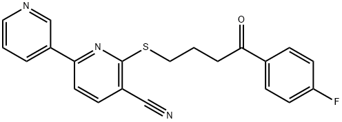 3-cyano-2-{[4-(4-fluorophenyl)-4-oxobutyl]sulfanyl}-3',6-bipyridine Struktur