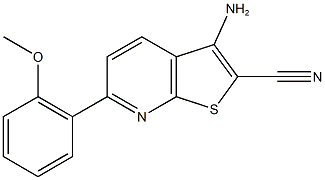 3-amino-6-(2-methoxyphenyl)thieno[2,3-b]pyridine-2-carbonitrile Struktur