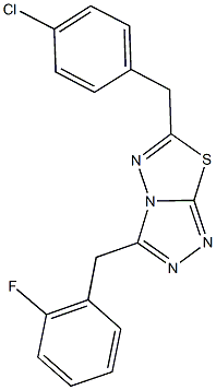 6-(4-chlorobenzyl)-3-(2-fluorobenzyl)[1,2,4]triazolo[3,4-b][1,3,4]thiadiazole Struktur