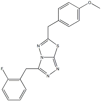 4-{[3-(2-fluorobenzyl)[1,2,4]triazolo[3,4-b][1,3,4]thiadiazol-6-yl]methyl}phenyl methyl ether Struktur