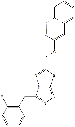 [3-(2-fluorobenzyl)[1,2,4]triazolo[3,4-b][1,3,4]thiadiazol-6-yl]methyl 2-naphthyl ether Struktur