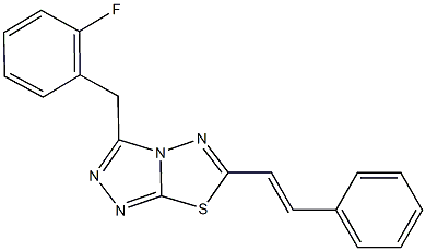 3-(2-fluorobenzyl)-6-(2-phenylvinyl)[1,2,4]triazolo[3,4-b][1,3,4]thiadiazole Struktur