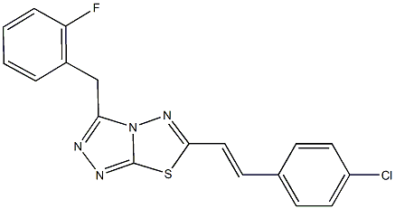 6-[2-(4-chlorophenyl)vinyl]-3-(2-fluorobenzyl)[1,2,4]triazolo[3,4-b][1,3,4]thiadiazole Struktur