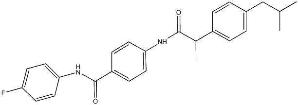 N-(4-fluorophenyl)-4-{[2-(4-isobutylphenyl)propanoyl]amino}benzamide Struktur